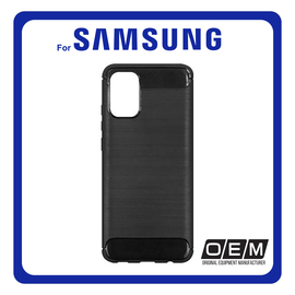 Θήκη Πλάτης - Back Cover, Silicone Σιλικόνη Carbon TPU Black Μαύρο For Samsung A02S