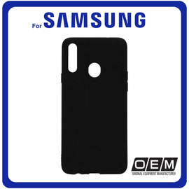Θήκη Πλάτης - Back Cover, Silicone Σιλικόνη Solid TPU Black Μαύρο For Samsung A20S