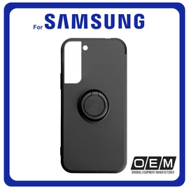 Θήκη Πλάτης - Back Cover, Silicone Σιλικόνη Finger Grip TPU Black Μαύρο For Samsung S22