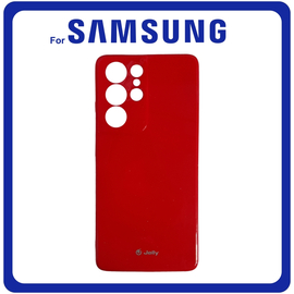 Jelly Θήκη Πλάτης - Back Cover, Silicone Σιλικόνη TPU Red Κόκκινο For Samsung S21 Ultra 5G