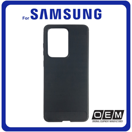 Θήκη Πλάτης - Back Cover, Silicone Σιλικόνη Carbon TPU Black Μαύρο For Samsung Note 20 Ultra