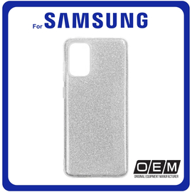 Θήκη Πλάτης - Back Cover, Silicone Σιλικόνη Shining Silver Ασημί For Samsung S20