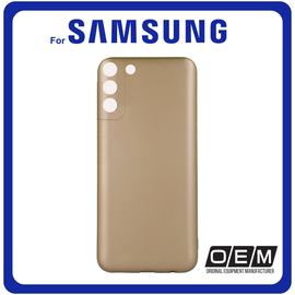 ​Θήκη Πλάτης - Back Cover, Silicone Σιλικόνη Metallic TPU Gold Χρυσό For Samsung S22 5G
