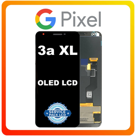 Γνήσια Original Google Pixel 3a XL (G020C, G020G, G020F) OLED LCD Display Screen Assembly Οθόνη + Touch Screen Digitizer Μηχανισμός Αφής Just Black Μαύρο 20GB4BW0001 (Service Pack By Google Pixel)