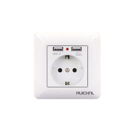 Πρίζα με 2 Θύρες usb - Χωνευτή - 16a - 068509