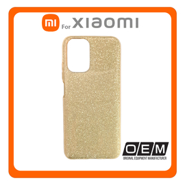 Θήκη Πλάτης - Back Cover, Silicone Σιλικόνη Glitter TPU Gold Χρυσό For Redmi 10/Redmi 10 2022/Redmi Note 11 4G (China)