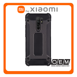 Θήκη Πλάτης - Back Cover, Silicone Σιλικόνη Hybrid TPU Carbon Black Μαύρο For Xiaomi Redmi 9