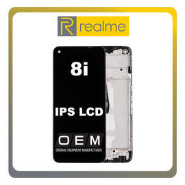 HQ OEM Συμβατό Για Realme 8i (RMX3151) IPS LCD Display Screen Assembly Οθόνη + Touch Screen Digitizer Μηχανισμός Αφής + Frame Bezel Πλαίσιο Σασί Black Μαύρο (Grade AAA+++)