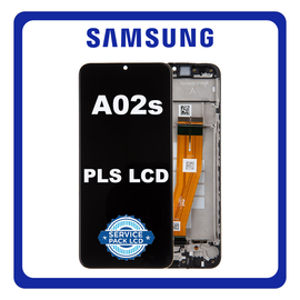 Γνήσια Original Samsung Galaxy A02S (SM-A025F, SM-A025F/DS,) PLS LCD Display Screen Assembly Οθόνη + Touch Screen Digitizer Μηχανισμός Αφής + Frame Bezel Πλαίσιο Σασί Black Μαύρο (NON EU VERSION) GH81-20118A (Service Pack By Samsung)
