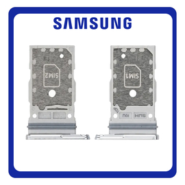 Γνήσια Original Samsung Galaxy S22 Ultra 5G (SM-S908B, SM-S908B/DS) Sim Card Tray Dual Sim Υποδοχέας Θήκης Κάρτας Sim Phantom White Άσπρο GH98-47138C (Service Pack By Samsung)