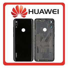 HQ OEM Συμβατό Για Huawei Y6 2019 (MRD-LX1F), Rear Back Battery Cover Πίσω Κάλυμμα Καπάκι Πλάτη Μπαταρίας + Camera Lens Τζαμάκι Κάμερας Black Μαύρο (Grade AAA+++)