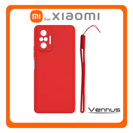 Vennus Θήκη Πλάτης - Back Cover, Silicone Σιλικόνη Ring Lens Red Κόκκινο For Xiaomi Redmi Note 10 Pro/Note 10 Pro Max