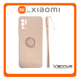 Vennus Θήκη Πλάτης - Back Cover, Silicone Σιλικόνη Ring Lens TPU Light Pink Ροζ For Xiaomi Redmi Note 10 5G/Note 10T 4G/5G