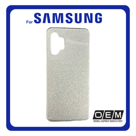 Θήκη Πλάτης - Back Cover, Silicone Σιλικόνη Glitter TPU Silver Ασημί For Samsung A32 4G
