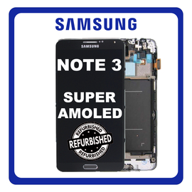 New Refurbished Samsung Galaxy Note 3 (SM-N900, SM-N9002 SM-N9005) Super AMOLED LCD Display Screen Assembly Οθόνη + Touch Screen Digitizer Μηχανισμός Αφής + Frame Bezel Πλαίσιο Black Μαύρο