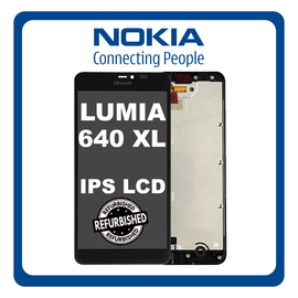 New Refurbished Nokia Lumia 640 XL, IPS LCD Display Screen Assembly Οθόνη + Touch Screen Digitizer Μηχανισμός Αφής + Frame Bezel Πλαίσιο Σασί Black Μαύρο