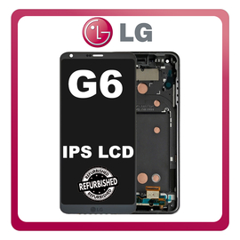 New Refurbished LG G6 (H870, H870DS, H873) IPS LCD Display Screen Assembly Οθόνη + Touch Screen Digitizer Μηχανισμός Αφής + Frame Bezel Πλαίσιο Σασί Astro Black Μαύρο