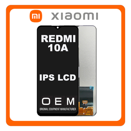 HQ OEM Συμβατό Για Xiaomi Redmi 10A (220233L2C, 220233L2G, 220233L2I) IPS LCD Display Screen Assembly Οθόνη + Touch Screen Digitizer Μηχανισμός Αφής Charcoal Black Μαύρο (Grade AAA+++)