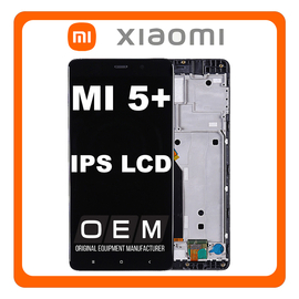 HQ OEM Συμβατό Για Xiaomi Mi 5s Plus, Mi 5s+ (2016070) IPS LCD Display Screen Assembly Οθόνη + Touch Screen Digitizer Μηχανισμός Αφής + Frame Bezel Πλαίσιο Σασί Black Μαύρο (Grade AAA+++)