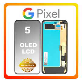 Γνήσια Original Google Pixel 5, Google Pixel5 (GD1YQ, GTT9Q) OLED LCD Display Screen Assembly Οθόνη + Touch Screen Digitizer Μηχανισμός Αφής Just Black Μαύρο G949-00116-01 (Service Pack By Google)