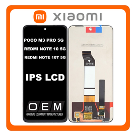 HQ OEM Συμβατό Για Xiaomi Poco M3 Pro 5G (M2103K19PG) Redmi Note 10 5G (M2103K19G), Redmi Note 10T 5G (M2103K19I) IPS LCD Display Screen Assembly Οθόνη + Touch Screen Digitizer Μηχανισμός Αφής Black Μαύρο (Grade AAA+++)