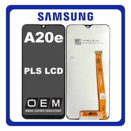 HQ OEM Συμβατό Για Samsung Galaxy A20e (SM-A202F, SM-A202K)  (Grade AAA+++) PLS LCD Display Screen Assembly Οθόνη + Touch Screen Digitizer Μηχανισμός Αφής + Frame Bezel Πλαίσιο Σασί Black Μαύρο (Grade AAA+++)