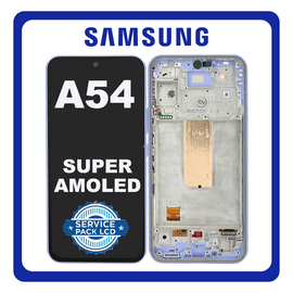 Original Samsung Galaxy A54 (SM-A546V, SM-A546U) Super AMOLED LCD Οθόνη Purple GH82-31231D GH82-31232D (Service Pack By Samsung)