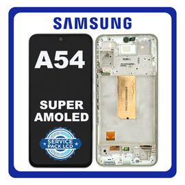 Original Samsung Galaxy A54 (SM-A546V, SM-A546U) Super AMOLED LCD Οθόνη White Άσπρο GH82-31231B GH82-31232B (Service Pack By Samsung)