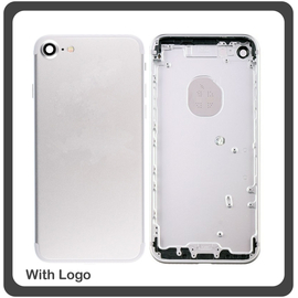 OEM HQ Apple Iphone 7 Back Battery Cover- Housing Καπάκι Μπαταρίας- Σασί + Πλαινά πλήκτρα Side Keys + Θήκη Κάρτας Sim Holder Silver