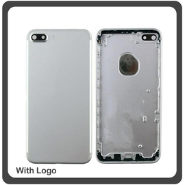 OEM HQ Apple Iphone 7 Plus Back Battery Cover- Housing Καπάκι Μπαταρίας- Σασί + Πλαινά πλήκτρα Side Keys + Θήκη Κάρτας Sim Holder Silver