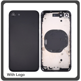 ​OEM HQ Apple Iphone 8, 8g Back Battery Cover Middle Frame- Housing Καπάκι Μπαταρίας- Σασί + Πλαινά πλήκτρα Side Keys + Θήκη Κάρτας Sim Holder Black