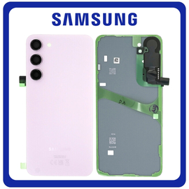 Γνήσια Original Samsung Galaxy S23+ 5G (SM-S916B, SM-S916B/DS) Rear Back Battery Cover Πίσω Κάλυμμα Καπάκι Πλάτη Μπαταρίας + Camera Lens Τζαμάκι Κάμερας Lavender Ροζ GH82-30388D (Service Pack By Samsung)