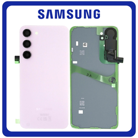 Γνήσια Original Samsung Galaxy S23 (SM-S911B, SM-S911B/DS) Rear Back Battery Cover Πίσω Κάλυμμα Καπάκι Πλάτη Μπαταρίας + Camera Lens Τζαμάκι Κάμερας Lavender Ροζ GH82-30393D (Service Pack By Samsung)