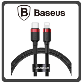 Baseus Cafule Lightning Braided USB-C to Lightning Cable 18W Red Black Μαύρο 1m (CATLKLF-91)