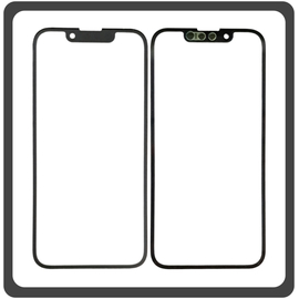 HQ OEM Συμβατό Για Apple iPhone 13 Mini, iPhone 13Mini (A2628, A2481) Aftermarket Front Glass For Refurbished Μπροστινό Τζαμάκι Για Ανακατασκευή + Frame Πλαίσιο Black Μαύρο (Grade AAA+++)