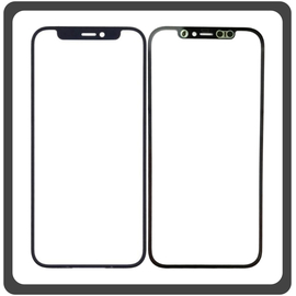 HQ OEM Συμβατό Με Apple iPhone 12 (A2403, A2172) / iPhone 12 Pro (A2407, A2341) Premium Aftermarket Front Glass For Refurbished Μπροστινό Τζαμάκι Για Ανακατασκευή + Frame Πλαίσιο Black Μαύρο (Premium A+​)