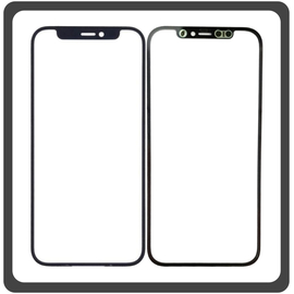 HQ OEM Συμβατό Για Apple iPhone 12 (A2403, A2172) iPhone 12 Pro (A2407, A2341) Premium Aftermarket​ Front Glass For Refurbished Μπροστινό Τζαμάκι Για Ανακατασκευή + Frame Πλαίσιο Black Μαύρο (Grade AAA+++)