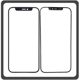 HQ OEM Συμβατό Για Apple iPhone 12 Pro Max, iPhone 12 ProMax (A2411, A2342) Aftermarket Front Glass For Refurbished Μπροστινό Τζαμάκι Για Ανακατασκευή + Frame Πλαίσιο Black Μαύρο (Grade AAA+++)