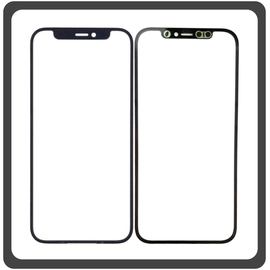 HQ OEM Συμβατό Με Apple iPhone 12 (A2403, A2172) iPhone 12 Pro (A2407, A2341) Aftermarket Front Glass For Refurbished Μπροστινό Τζαμάκι Για Ανακατασκευή + Frame Πλαίσιο Black Μαύρο (Premium A+​)