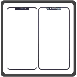 Γνήσια Original Apple iPhone 11 Pro Max, iPhone 11 ProMax (A2218, A2161, A2220, iPhone12.5) Aftermarket Front Glass For Refurbished Μπροστινό Τζαμάκι Για Ανακατασκευή + Frame Πλαίσιο Black Μαύρο