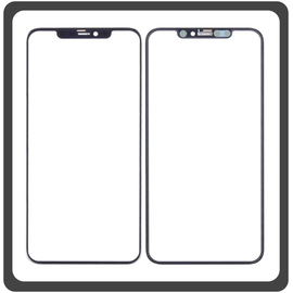 HQ OEM Συμβατό Για Apple iPhone 11 Pro Max, iPhone 11 ProMax (A2218, A2161, A2220, iPhone12.5) Premium Aftermarket Front Glass For Refurbished Μπροστινό Τζαμάκι Για Ανακατασκευή + Frame Πλαίσιο Black Μαύρο (Grade AAA+++)