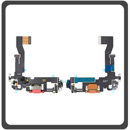 HQ OEM Συμβατό Για Apple iPhone 12 (A2403, A2172) iPhone 12 Pro (A2407, A2341 ) Charging Dock Connector Lightning Flex Καλωδιοταινία Κονέκτορας Φόρτισης + Microphone Μικρόφωνο Red Κόκκινο (Grade AAA+++)