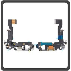 HQ OEM Συμβατό Για Apple iPhone 12 (A2403, A2172) iPhone 12 Pro (A2407, A2341 ) Charging Dock Connector Lightning Flex Καλωδιοταινία Κονέκτορας Φόρτισης + Microphone Μικρόφωνο White Άσπρο (Grade AAA+++)