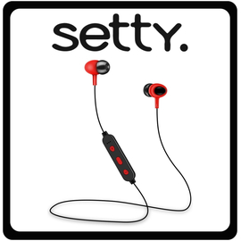 Setty Sport In-ear Bluetooth Handsfree Ακουστικά Red Κόκκινα