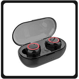 OEM Bluetooth Earphones Stereo TWS-C12 With Power Bank Black Μαύρο