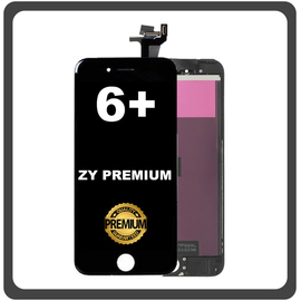HQ OEM Συμβατό Για Apple iPhone 6+, iPhone 6 Plus (A1522, A1524, iPhone7,1) ZY PREMIUM IPS LCD Display Screen Assembly Οθόνη + Touch Screen Digitizer Μηχανισμός Αφής Black Μαύρο (Grade AAA+++)
