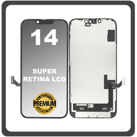 Original Apple iPhone 14, iPhone14 (A2882, A2649, A2881) Super Retina XDR OLED LCD Οθόνη Black Μαύρο Pulled