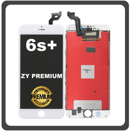 HQ OEM Συμβατό Για Apple iPhone 6S+, iPhone 6 Plus (A1634, A1687) ZY Premium IPS LCD Display Screen Assembly Οθόνη + Touch Screen Digitizer Μηχανισμός Αφής + Frame Bezel Πλαίσιο Σασί White Άσπρο (Grade AAA)