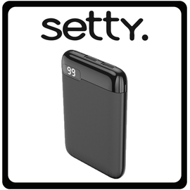 Setty Power Bank 5000mAh με 2 Θύρες USB-A Black Μαύρο
