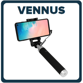 Vennus Selfie Stick Με Καλώδιο 3.5mm Black Μαύρο